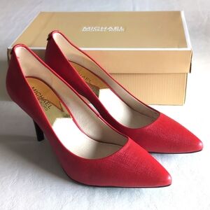 Michael Kors Flex Mid Pump Red High Heeled Shoes Women's Size 8